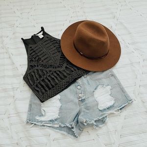 Express Denim Shorts | H&M Crochet Tank